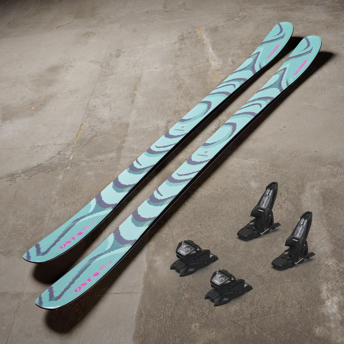 salomon blue skis Salomon QST 100 Skis w/ Marker Griffon 13 Bindings 2026