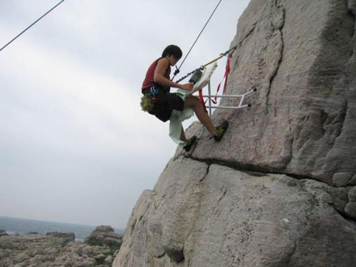 Extreme Ironing Mountain Climber