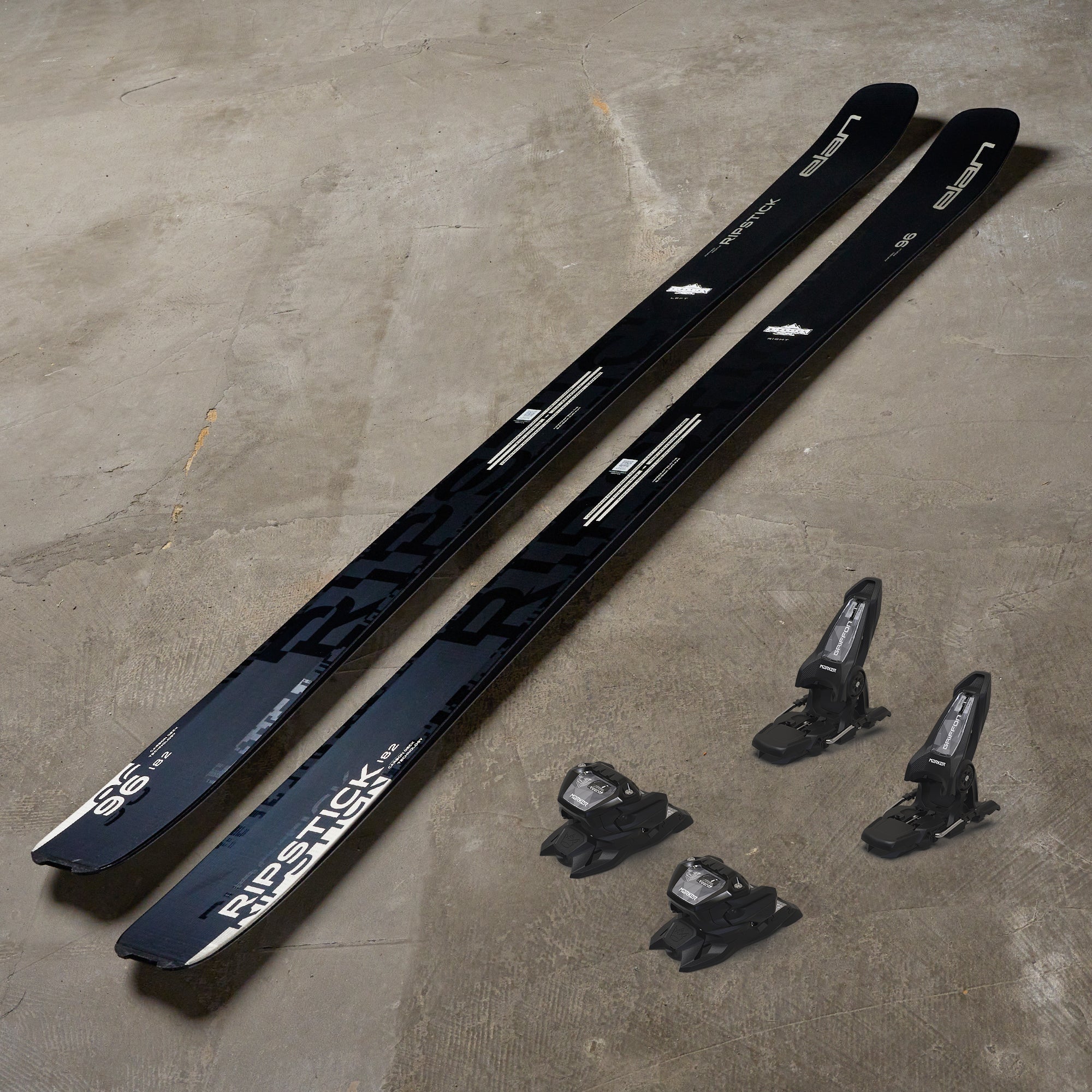 札幌市 清田区 elan エラン スキー板 RIPSTICK96 BLACK EDITION 180㎝ ビンディング付き ブラック リップスティック スキー 2点セット ELAN 23-24 RIPSTICK 96 BLACK