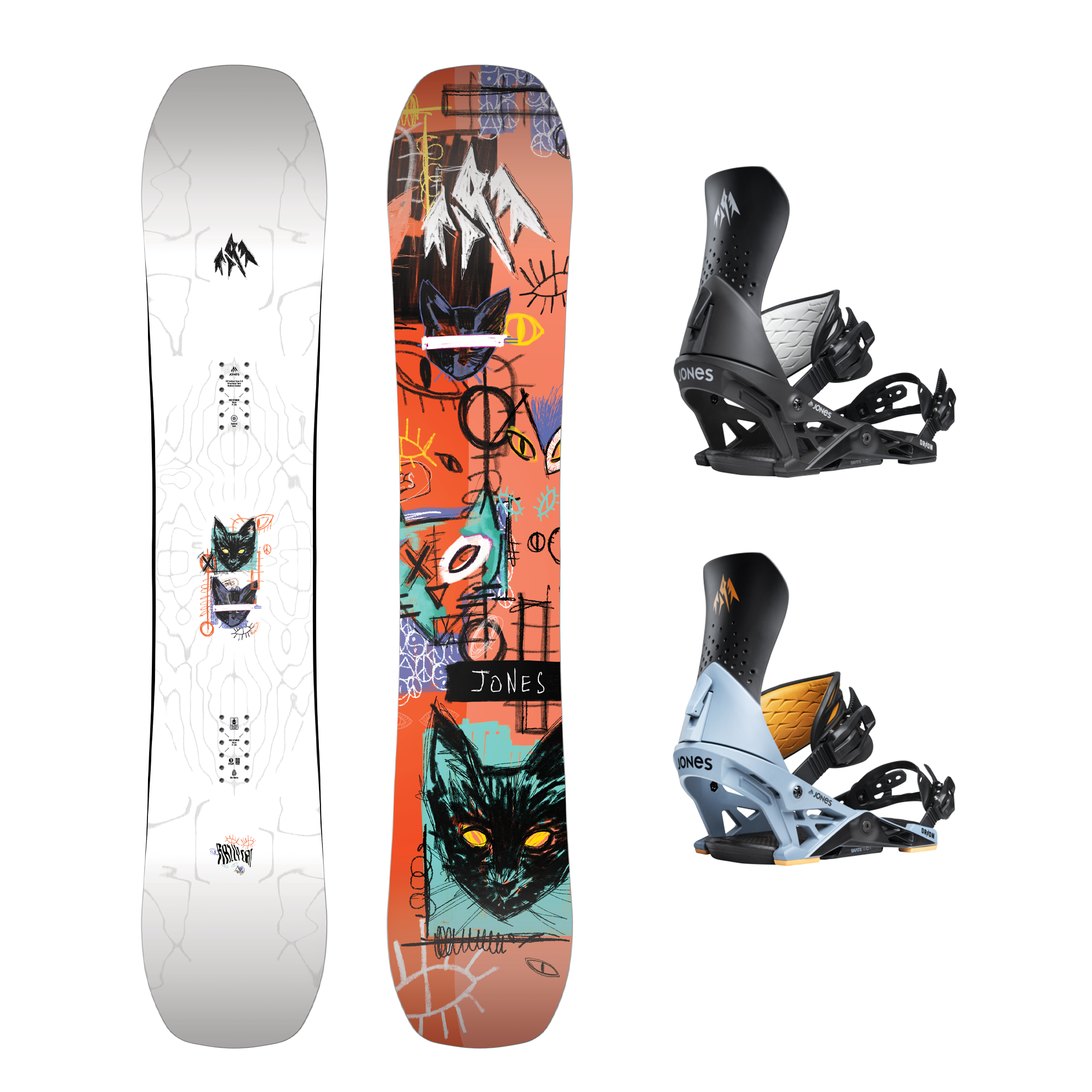 Jones Rally Cat Snowboard and Orion Binding Package