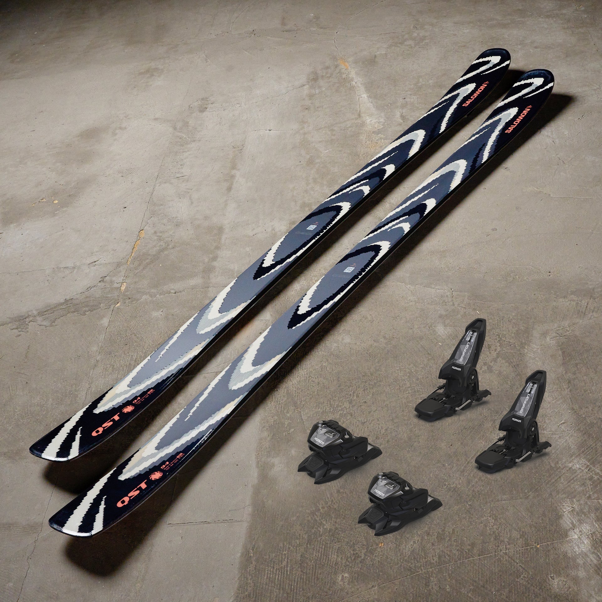 salomon black ski Salomon QST 94 Skis w/ Marker Griffon 13 Bindings 2026 – THE SKI MONSTER