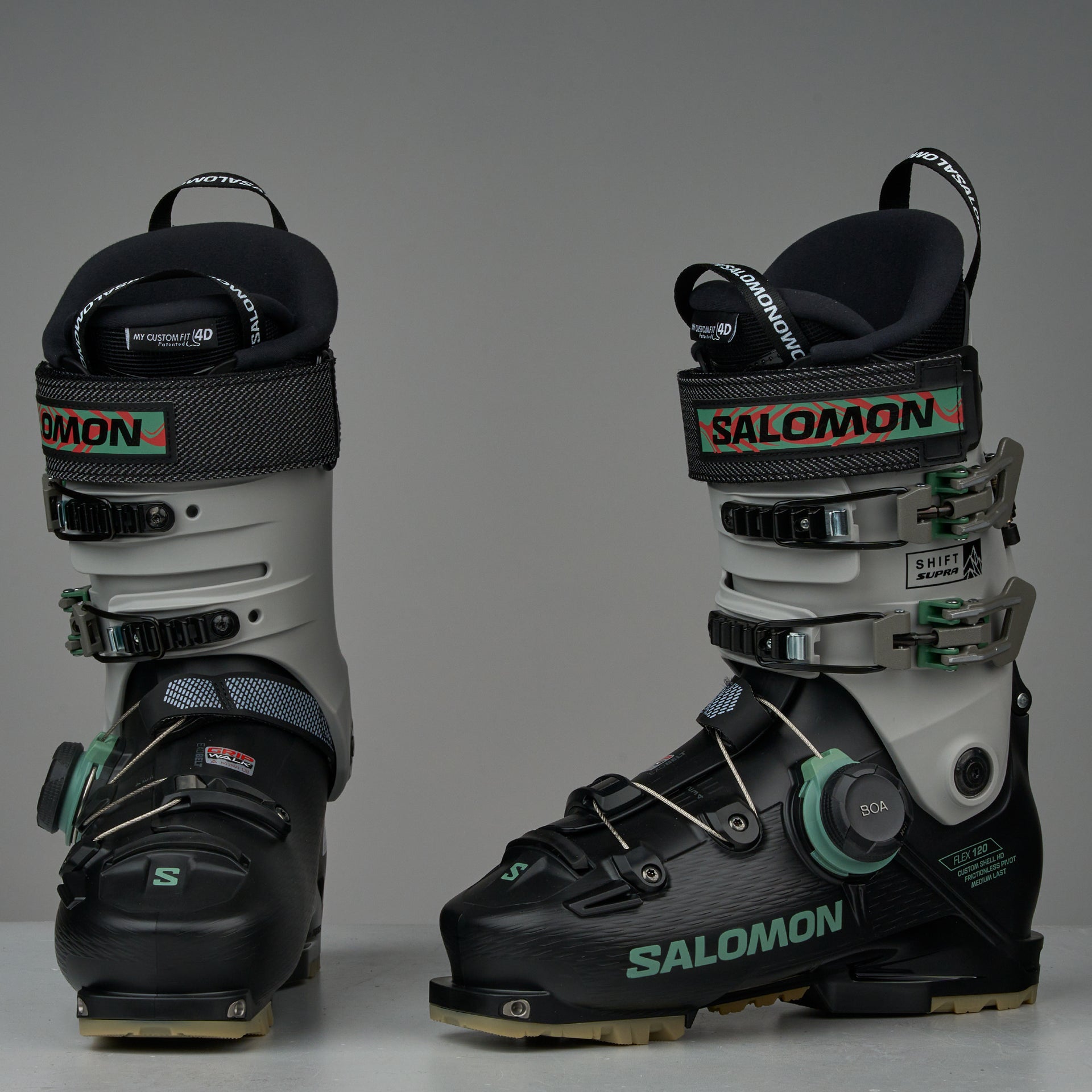 Salomon Shift Supra BOA 120 GW Mens Ski Boots Black/Cool Gray/Shale