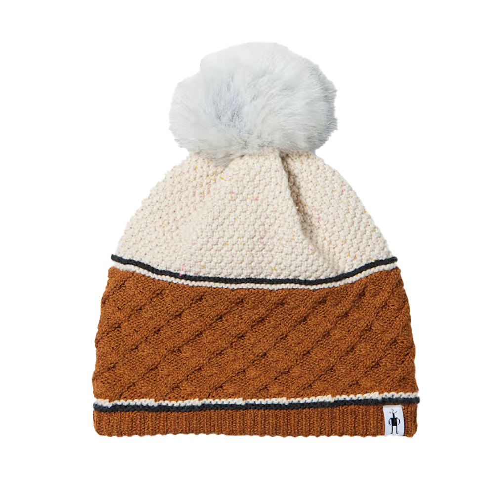 Smartwool Chair Lift Beanie Pom Pom Hat Unisex Neutrals Brown OS Winter‎ Skiing Smartwool Chair Lift Beanie Pom Pom Hat Unisex Neutrals  main image 4