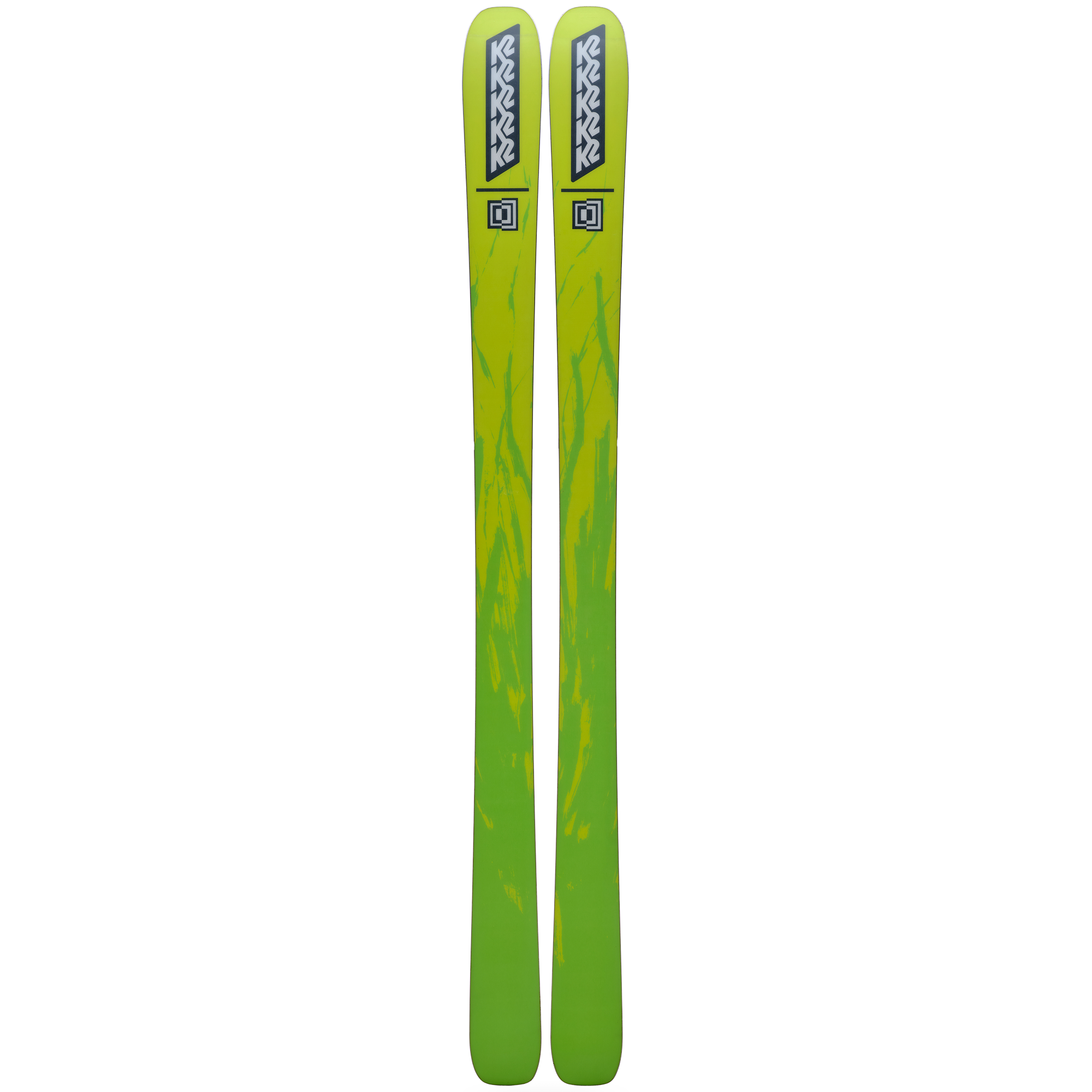 k2 green skis Mindbender 89Ti 2024 With deeper rocker lines K2 Ski Omen 85 W