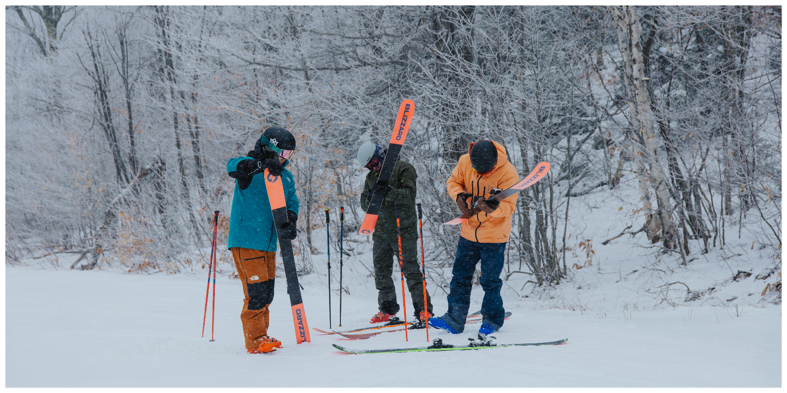Skiing, ski test, skis, ski demo, winter, snow, Sunapee, New Hampshire, Elan, Elan Playmaker, Blizzard, Blizzard Rustler