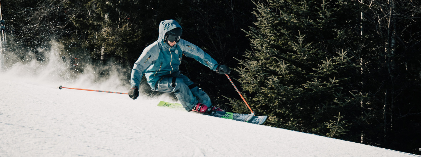 The Ski Monster, on snow, testing, Waterville valley, December 2019
