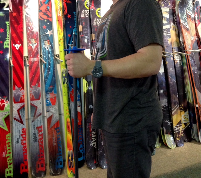 Properly sized ski pole, how to size ski poles