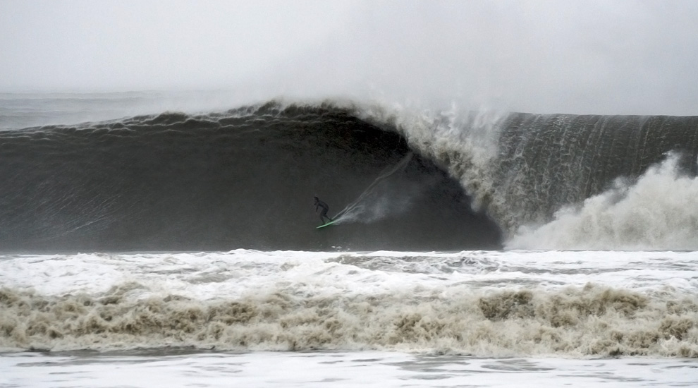 Surfing Huge Wave Hurricane Sandy