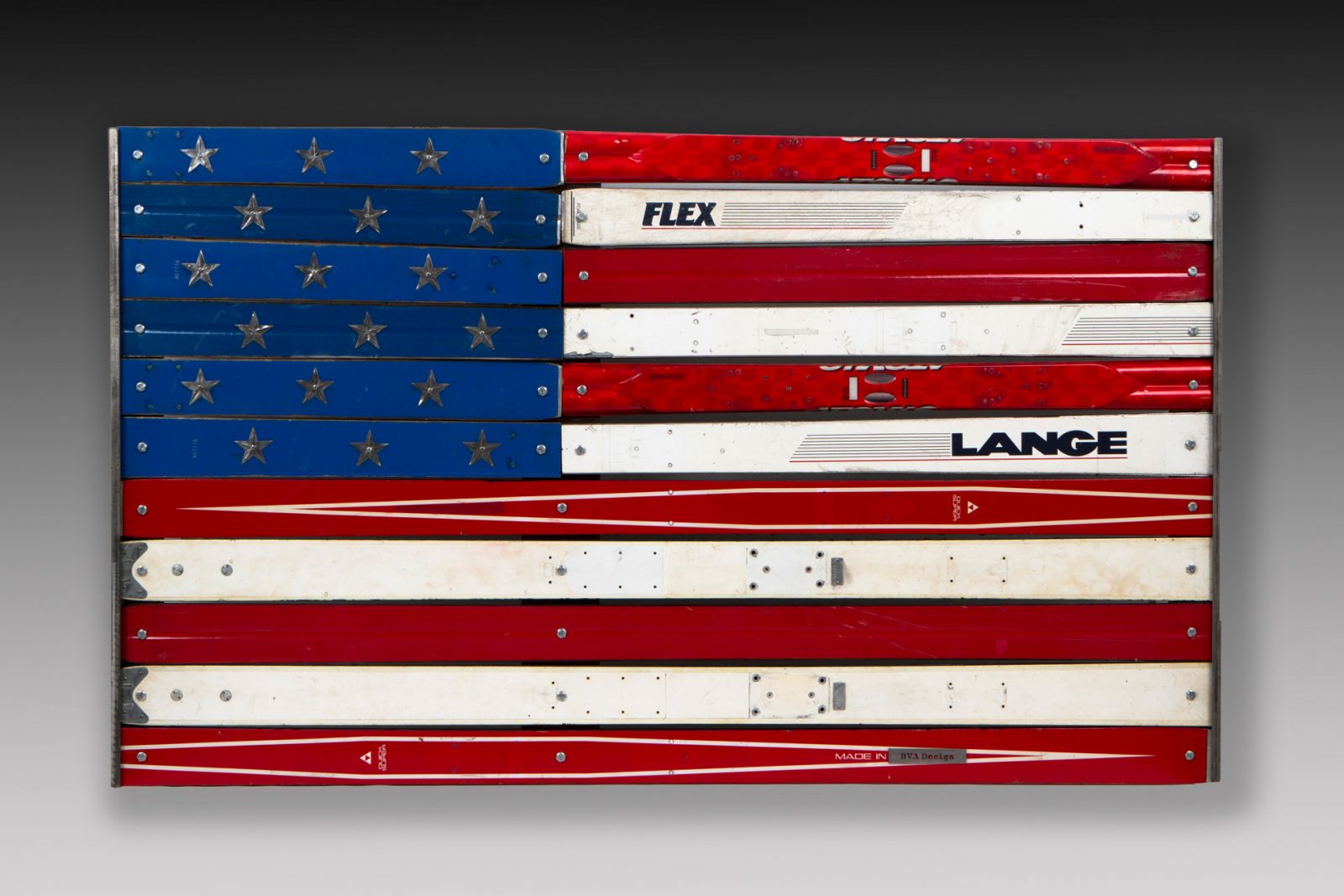 US Flag made out of Skis