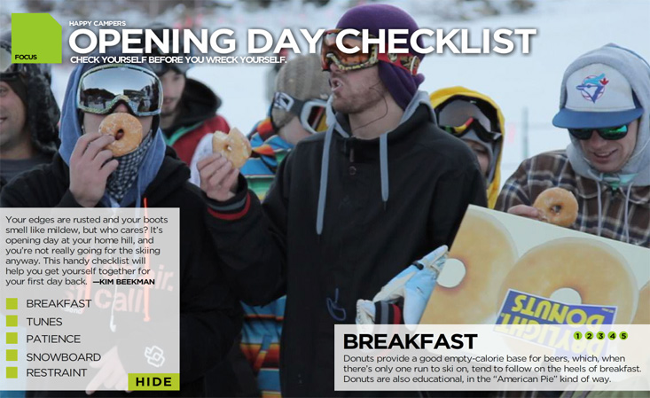 Skiing Magazine Opening Day Checklist