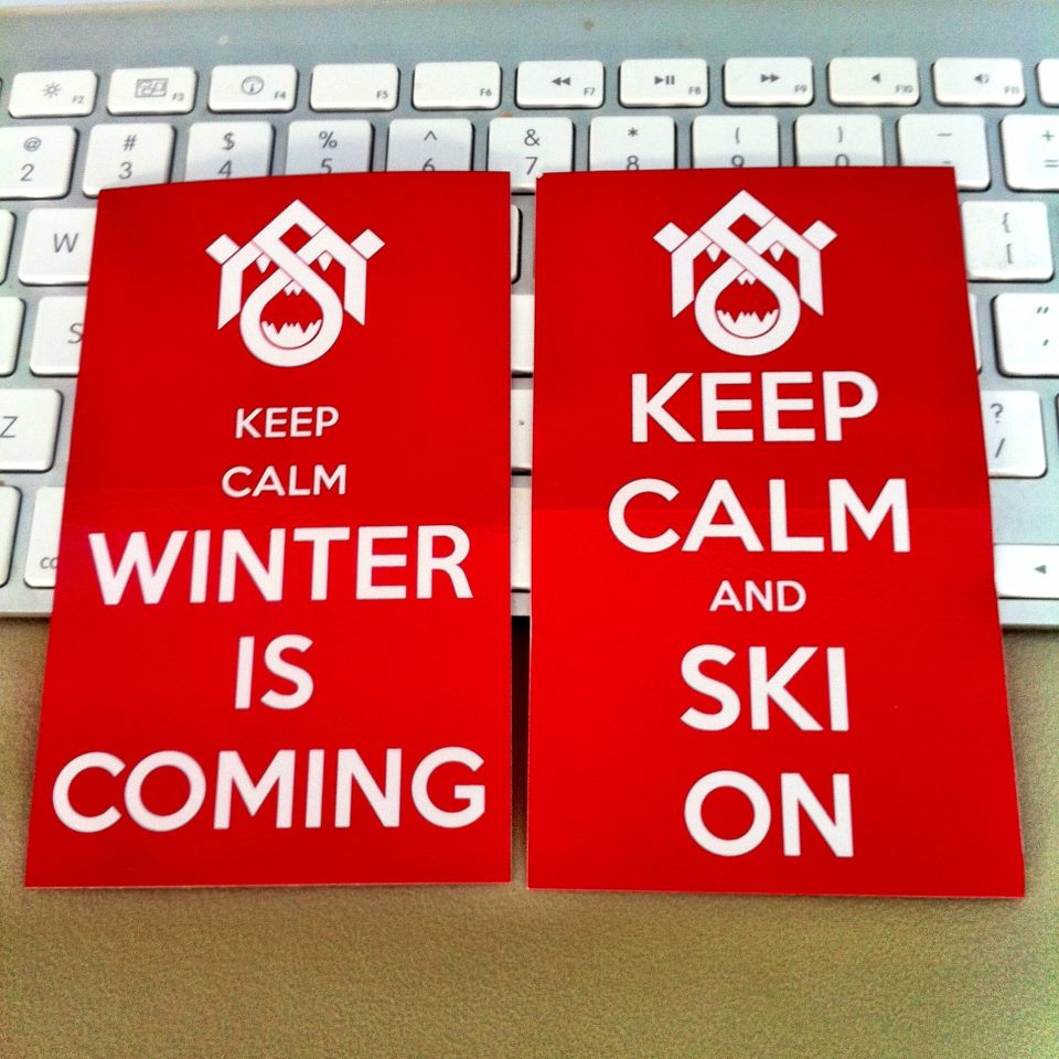 Keep Calm and Ski On Stickers